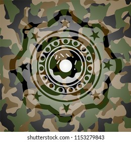 donut icon on camo texture