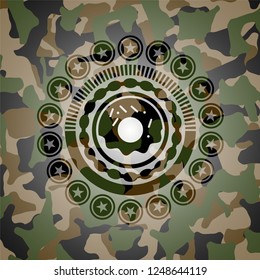 donut icon on camo texture