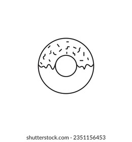 donut icon on white background vector design templates  
icon editable stroke, sign, symbol outline line button isolated on white