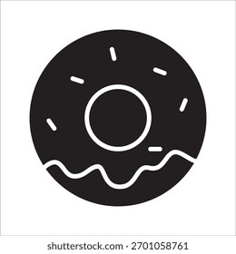 Donut icon on white background and editable	
