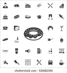 donut icon on the white background. restaurant set of icons.