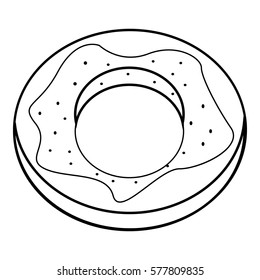 Donut icon. Outline illustration of donut vector icon for web