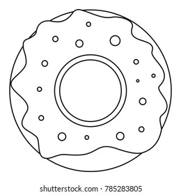 Donut icon. Outline illustration of donut vector icon for web