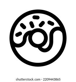 donut icon, outline style, editable vector