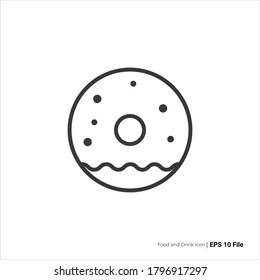 contorno de icono de donut. diseño vectorial de donut. aislado en fondo blanco