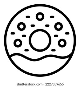 Donut icon outline vector. Menu food. Japan roll
