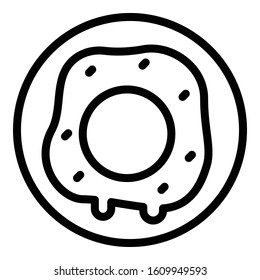 Donut icon. Outline donut vector icon for web design isolated on white background