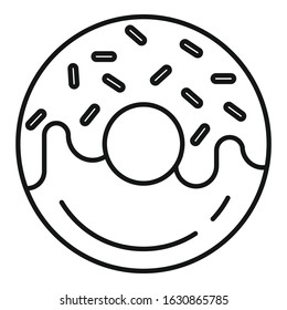 Donut icon. Outline donut vector icon for web design isolated on white background