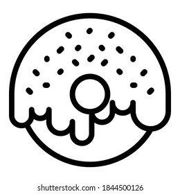 Donut icon. Outline donut vector icon for web design isolated on white background
