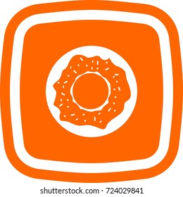 Donut icon, oval square  sign.