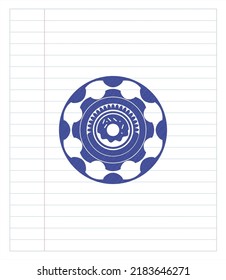 donut icon with pen strokes. Blue ink. Vector Illustration. Detailed. 