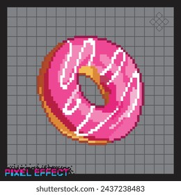 donut icon with pixel style