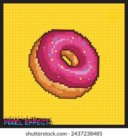 Donut-Symbol mit Pixelstil