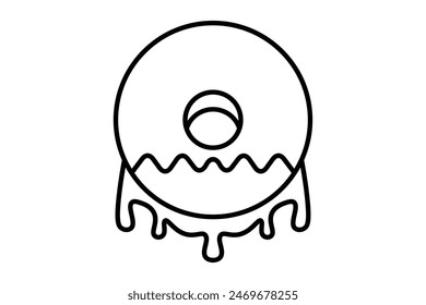 Donut icon. icon related to fast food. suitable for web site, app, user interfaces, printable etc. line icon style. simple vector design editable