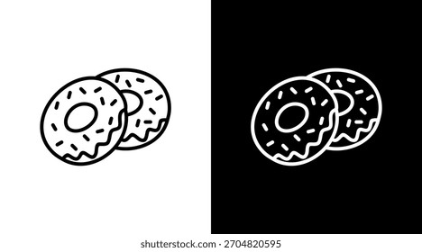 Donut con diseño de conjunto de iconos
