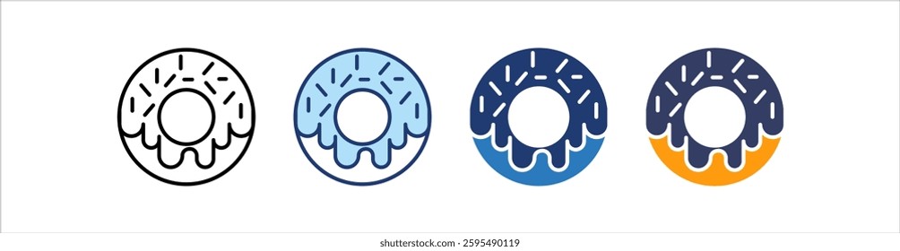 Donut Icon Set Multiple Style Collection