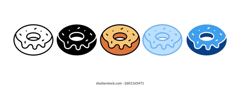 Donut Icon Set Multiple Style Collection