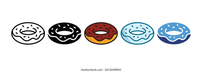 Donut Icon Set Multiple Style Collection