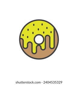donut icon. sign for mobile concept and web design. outline vector icon. symbol, logo illustration. vector graphics.