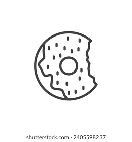 donut icon. sign for mobile concept and web design. outline vector icon. symbol, logo illustration. vector graphics.