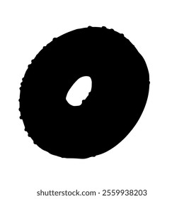 Donut icon silhouette icon vector design.

