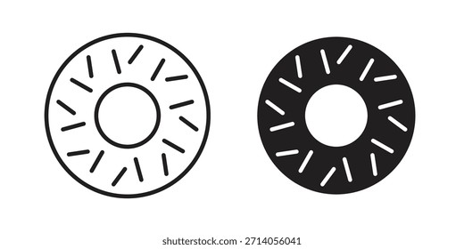 Diseños de Vector de silueta de icono de donut. Trazos editables