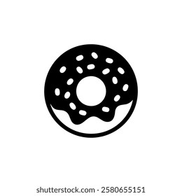 
Donut icon silhouette vector illustration on white background