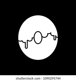 Donut icon. Silhouette Donut vector icon for web design isolated on black background
