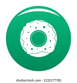 Donut icon. Simple illustration of donut vector icon for any design green