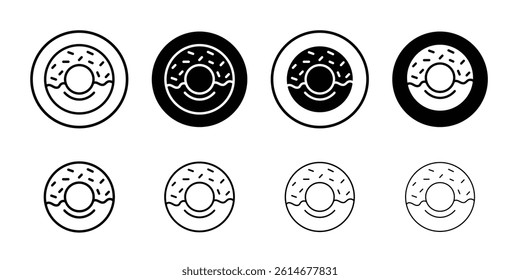 Donut icon Simple outline vector logo