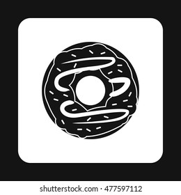 Donut icon in simple style isolated on white background. Food symbol
