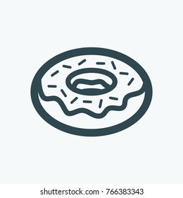 Donut icon, donut with sprinkling vector icon