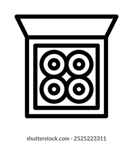 donut icon with style outline