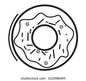 Donut icon with sweet icing. donut, pastries, bakery, food. Suitable for restaurants, bakeries, cafes, pastry shops, sweet themes, fast food, pastries.