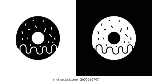 Donut icon symbol collection. Flat vector stock illustration.
