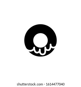 Donut icon template. Glyph vector illustration 