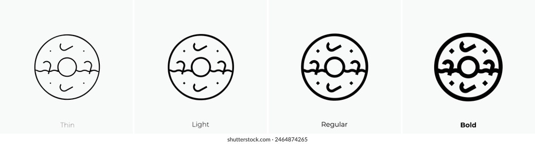 donut icon. Thin, Light Regular And Bold style design isolated on white background