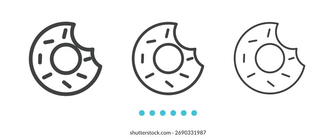 Icono de donut. Vector de icono de línea delgada
