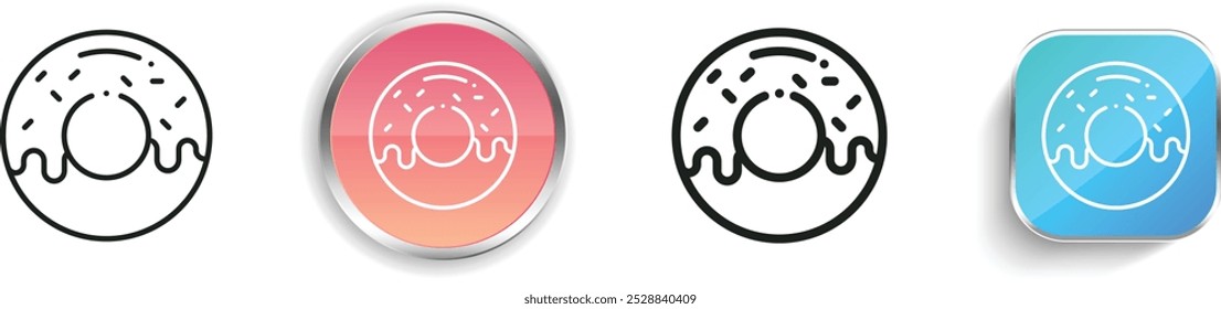 donut icon. Thin Linear, Regular and Button Style Design Isolated On White Background