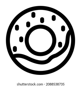 donut icon with vector black and white