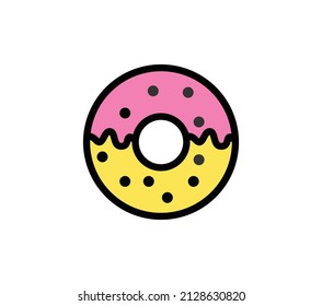 Icono de donut. Ilustración de concepto vectorial para el diseño.