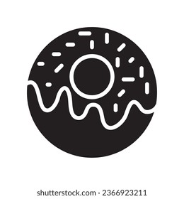 Icono de donut, ilustración de icono de relleno vector en fondo blanco..eps