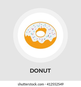Donut icon vector. Flat icon isolated on the white background. Editable EPS file. Vector illustration.