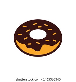Donut icon vector. Glazed cake with a hole vector icon. Doughnut icon symbol illustration. Simple design on white background. Donut logo for web.