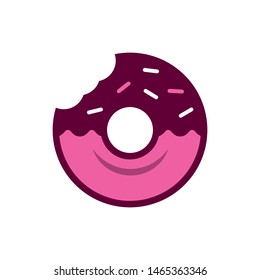 Donut icon vector. Glazed cake with a hole vector icon. Doughnut icon symbol illustration. Simple design on white background. Donut logo for web.