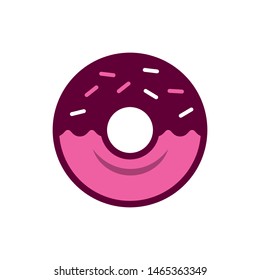 Donut icon vector. Glazed cake with a hole vector icon. Doughnut icon symbol illustration. Simple design on white background. Donut logo for web.