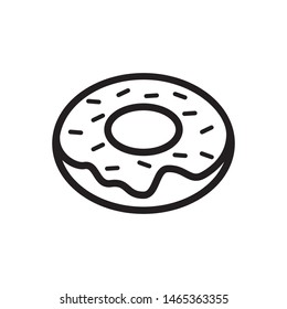 Donut icon vector. Glazed cake with a hole vector icon. Doughnut icon symbol illustration. Simple design on white background. Donut logo for web.