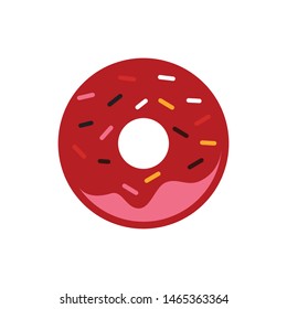 Donut icon vector. Glazed cake with a hole vector icon. Doughnut icon symbol illustration. Simple design on white background. Donut logo for web.