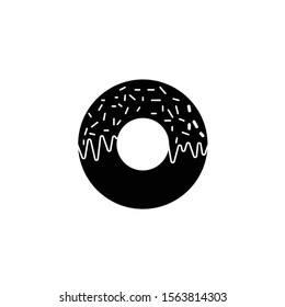 Donut icon vector. Glazed cake with a hole vector icon. Doughnut icon symbol illustration. Simple design on white background. Donut logo for web.