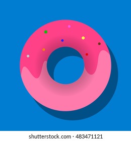 Donut, icon. Vector illustration